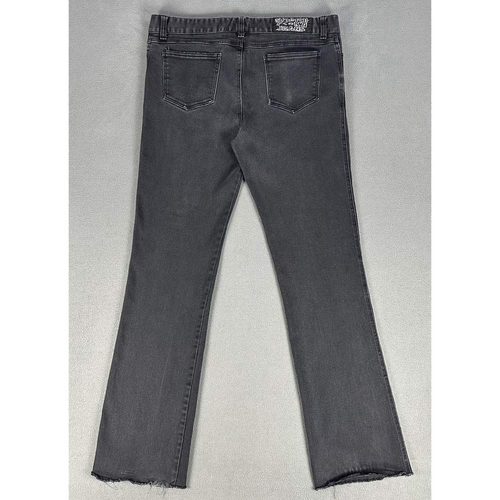 Lip Service Jeans Mens 36x34 Black Faded Distressed Stretch Jeans Punk Rock Goth - Picture 3 of 12